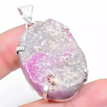 Подвеска из серебра 925 пробы Ruby Fuchsite, созданная вручную в лаборатории, 1,89 дюйма o2m91