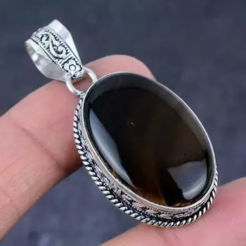 Подвеска из серебра 925 пробы с агатом Монтана, драгоценным камнем, 2,01 дюйма P8r51