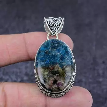 Подвеска из серебра 925 пробы с арбузным турмалином, ручная работа, 2,09 дюйма, j5D69