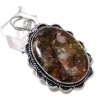 Подвеска из серебра 925 пробы с арбузным турмалином, ручная работа, 2,17 дюйма y0t85