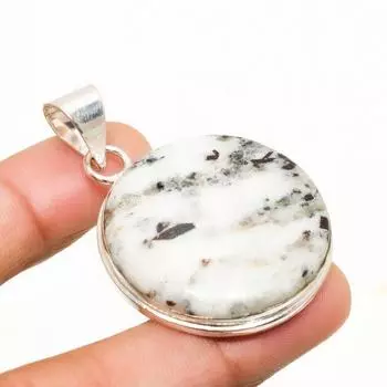 Подвеска из серебра 925 пробы с астрофиллитом, ручная работа, 1,89 дюйма 1.89 белый