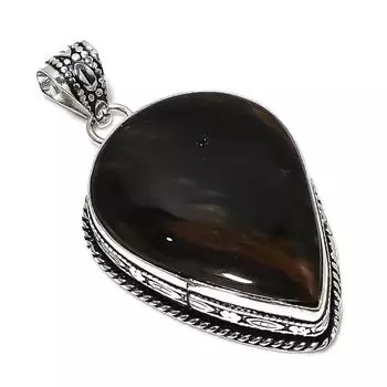 Подвеска из серебра 925 пробы с черным ониксом, ручная работа, 2,25 дюйма, s6m86