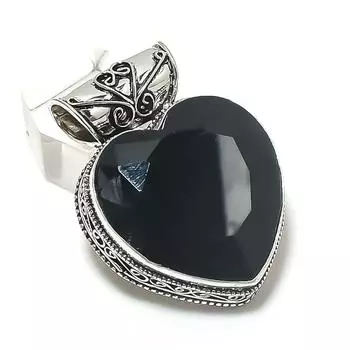 Подвеска из серебра 925 пробы с черным драгоценным камнем шпинель 1,77 дюйма O5s51