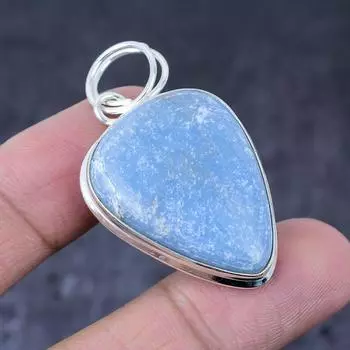 Подвеска из серебра 925 пробы с драгоценным камнем ангелит 1,97 дюйма b7E02