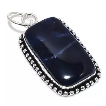 Подвеска из серебра 925 пробы с драгоценным камнем содалит, ручная работа, 2,36 дюйма, a7c92