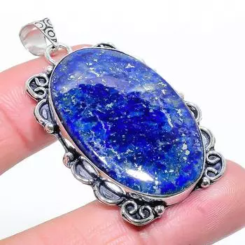 Подвеска из серебра 925 пробы с драгоценным камнем лазурит ручной работы 2,09 дюйма l1S64