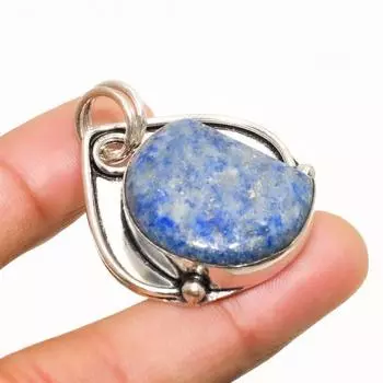 Подвеска из серебра 925 пробы с драгоценным камнем лазурит ручной работы 1,32 дюйма 1.32 синий