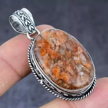 Подвеска из серебра 925 пробы с драгоценным камнем клубничного кварца ручной работы 2,09 дюйма R5h37