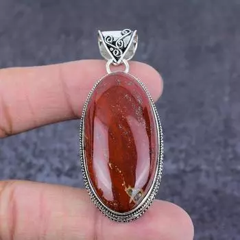 Подвеска из серебра 925 пробы с драгоценным камнем Red River Jasper, 2,44 дюйма, s7z96