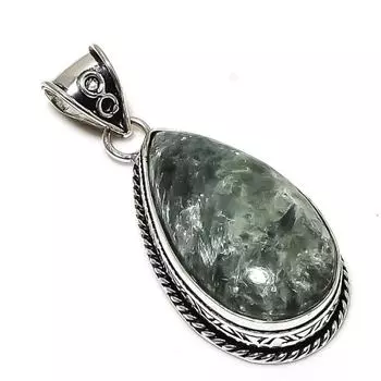 Подвеска из серебра 925 пробы с драгоценным камнем серафинитом ручной работы 2,09 дюйма l2j35