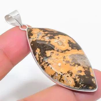 Подвеска из серебра 925 пробы с драгоценным камнем Ocean Jasper 2,29 дюйма v5F29