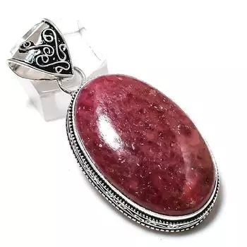 Подвеска из серебра 925 пробы с драгоценным камнем родонит 2,29 дюйма Q7U19
