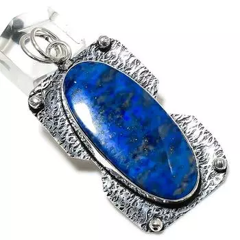 Подвеска из серебра 925 пробы с драгоценным камнем лазурит ручной работы 2,52 дюйма w9v28
