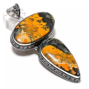 Подвеска из серебра 925 пробы с драгоценным камнем «Шмель» из яшмы 3,66 дюйма I5H55