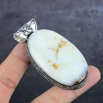 Подвеска из серебра 925 пробы с драгоценным камнем хризопраз ручной работы 2,80 дюйма длиной 7,94 сантиметра