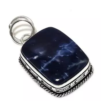 Подвеска из серебра 925 пробы с драгоценным камнем содалит, ручная работа, 1,97 дюйма, k2M31