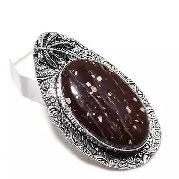 Подвеска из серебра 925 пробы с драгоценным камнем капучино-яшма 2,25 дюйма m9H64