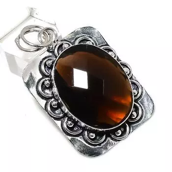 Подвеска из серебра 925 пробы с драгоценным камнем медовый топаз 2,13 дюйма T0o75