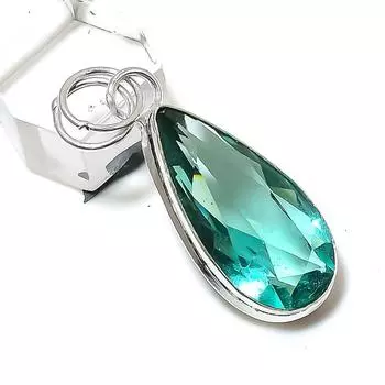 Подвеска из серебра 925 пробы с драгоценным камнем Aqua Apatite, 1,81 дюйма, j2P26