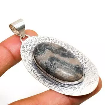 Подвеска из серебра 925 пробы с драгоценным камнем в виде креста, ручная работа, 2,46 дюйма 2.46 коричневый