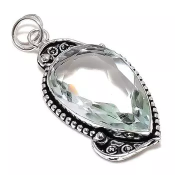 Подвеска из серебра 925 пробы с драгоценным камнем Aqua Apatite, 2,56 дюйма J4q04