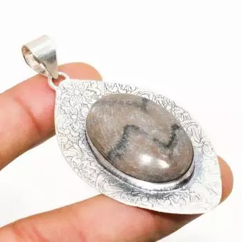 Подвеска из серебра 925 пробы с драгоценным камнем в виде креста, ручная работа, 2,46 дюйма 2.46 коричневый