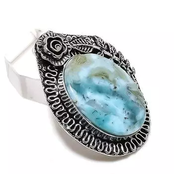 Подвеска из серебра 925 пробы с драгоценным камнем Republic Larimar, 1,89 дюйма J6j43