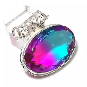 Подвеска из серебра 925 пробы с двухцветным турмалином, ручная работа, 1,26 дюйма, r1P81