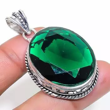 Подвеска из серебра 925 пробы с хромдиопсидом ручной работы 1,85 дюйма E2d16