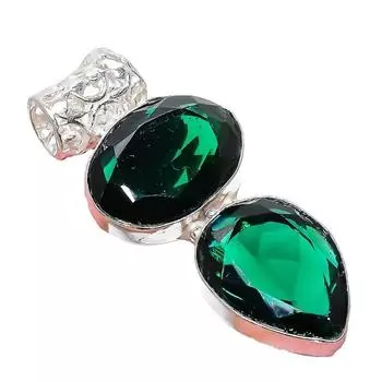 Подвеска из серебра 925 пробы с хромдиопсидом, ручная работа, 2,17 дюйма AH-930 2.2 зелёный