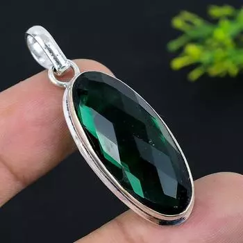 Подвеска из серебра 925 пробы с хромдиопсидом, ручная работа, 1,97 дюйма Y6J18