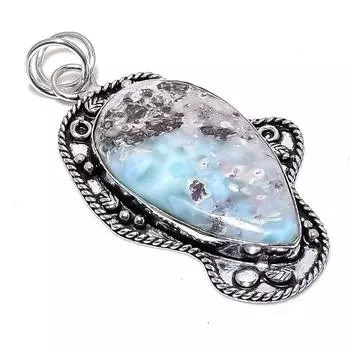 Подвеска из серебра 925 пробы с карибским ларимаром, 2,76 дюйма, q5t35