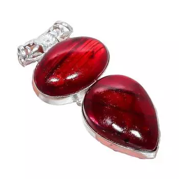 Подвеска из серебра 925 пробы с красным лабрадоритом, ручная работа, 2,17 дюйма AH-921 2.2 красный