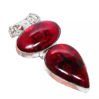 Подвеска из серебра 925 пробы с красным лабрадоритом, ручная работа, 2,17 дюйма AH-944 2.2 красный