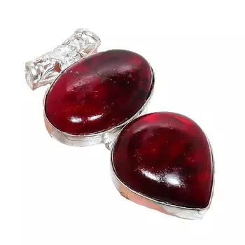 Подвеска из серебра 925 пробы с красным лабрадоритом, ручная работа, 2,17 дюйма AH-940 2.2 красный