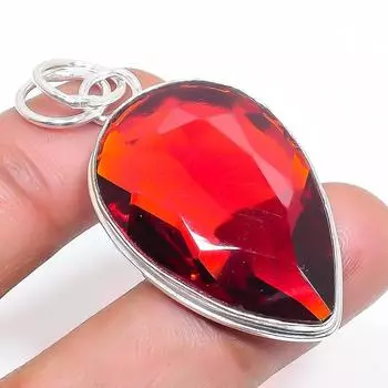 Подвеска из серебра 925 пробы с мозамбикским гранатом ручной работы 2,01 дюйма r1s93