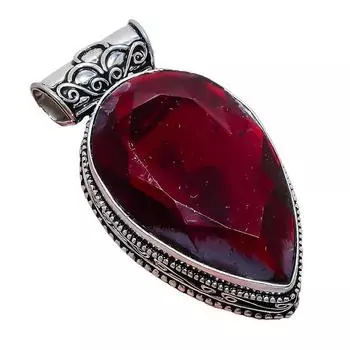 Подвеска из серебра 925 пробы с мозамбикским гранатом, 2,17 дюйма, AH-817 2.2 красный