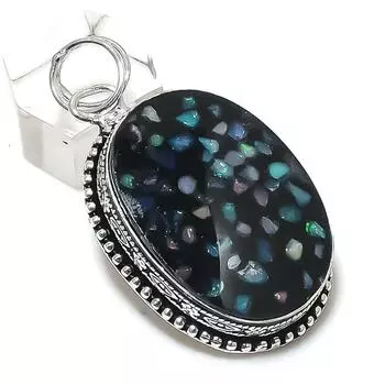 Подвеска из серебра 925 пробы с натуральным эфиопским опалом 2,17 дюйма Y7i40