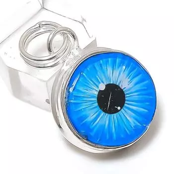 Подвеска из серебра 925 пробы с натуральным синим сглазом 1,46 дюйма R6R39