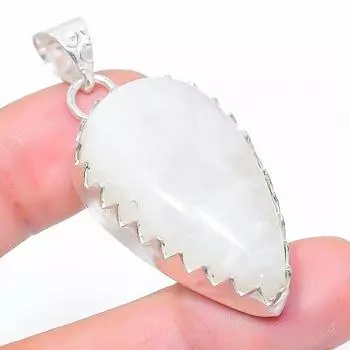 Подвеска из серебра 925 пробы с натуральным радужным лунным камнем 1,97 дюйма i1w45