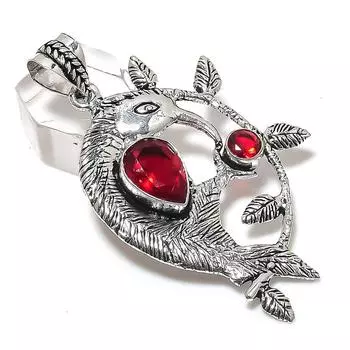 Подвеска из серебра 925 пробы с натуральным гранатом, ручная работа, 2,56 дюйма, n6Y46