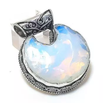 Подвеска из серебра 925 пробы с натуральным молочным опалом 1,77 дюйма f3A01