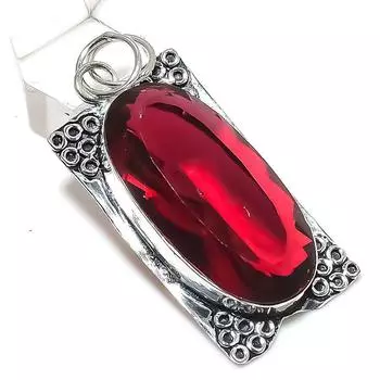 Подвеска из серебра 925 пробы с натуральным гранатом, ручная работа, 2,36 дюйма, k9w36