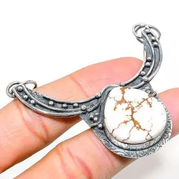 Подвеска из серебра 925 пробы с натуральным камнем в виде дикой лошади, 2,40 дюйма, C6c49