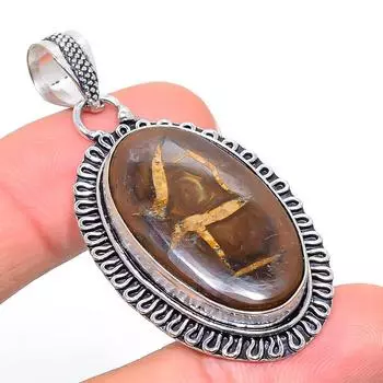 Подвеска из серебра 925 пробы с натуральным септерианским драгоценным камнем 2,09 дюйма y4R67