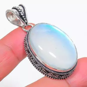 Подвеска из серебра 925 пробы с натуральным молочным опалом 1,97 дюйма y2V05