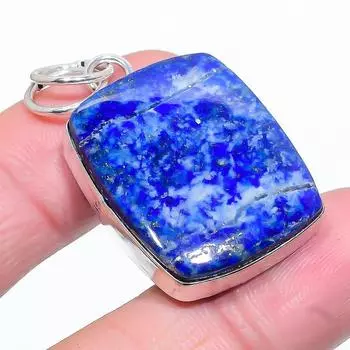 Подвеска из серебра 925 пробы с натуральным лазуритом, 1,77 дюйма, ручная работа i7i76