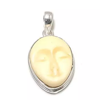 Подвеска из серебра 925 пробы с натуральным желтым бирюзовым камнем 1,58 дюйма s5V64