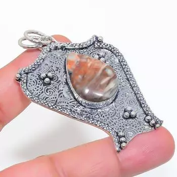 Подвеска из серебра 925 пробы с натуральным доломитом 2,48 дюйма j1b97