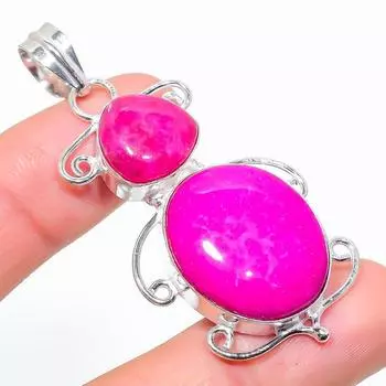 Подвеска из серебра 925 пробы с натуральным драгоценным камнем рубином 2,36 дюйма t1U74